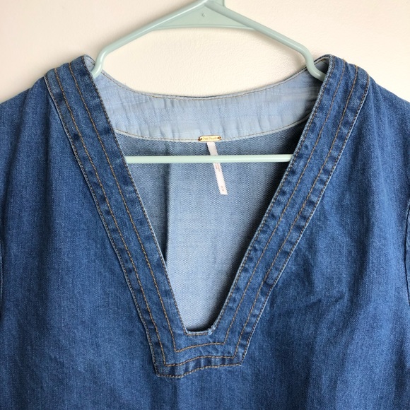 FREE PEOPLE Dreaming Of Denim Bell Sleeve Tunic - Picture 6 of 9